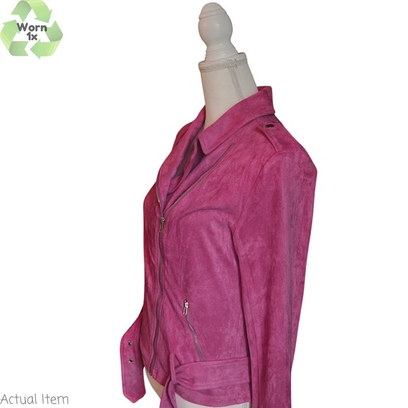 Main Strip Suede Berry Moto Jacket Size Large 😍 - Picture 4 of 8